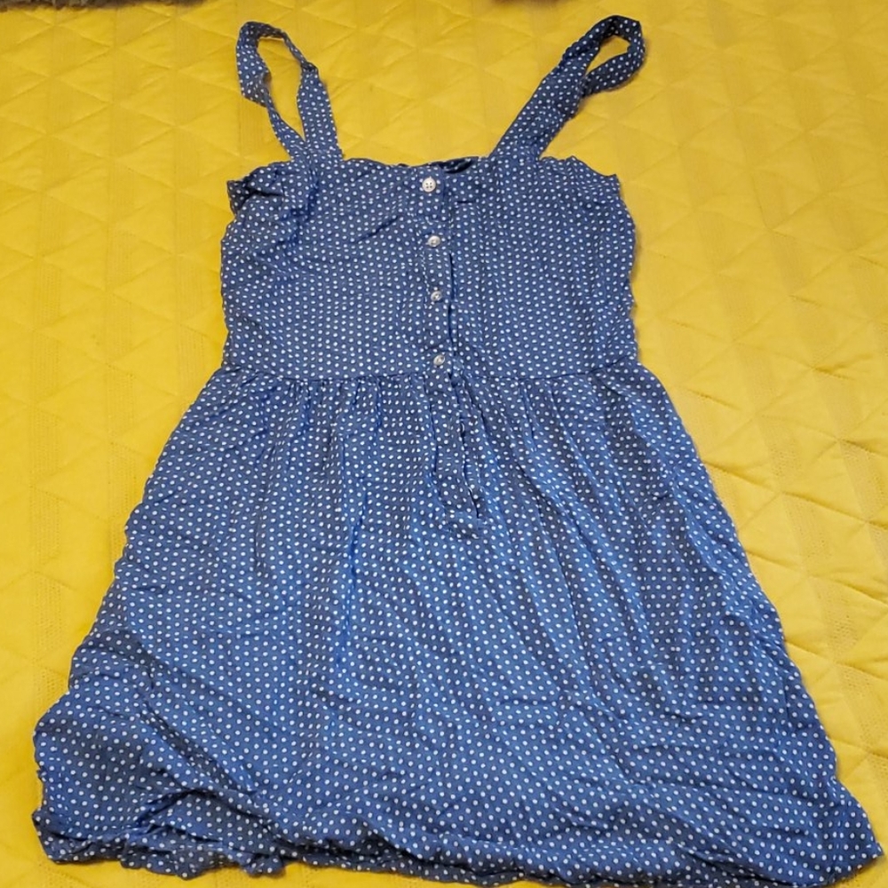 Blue polka dot dress